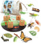 Volnau 16PCS Animal Figurines Toys Life Cycle Set for Toddlers Kids Plant Locust Butterfly Caterpillars Bee Educational