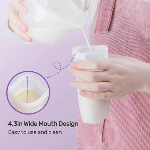 7 12oz/360ml Nuliie Pcs Reusable Silicone Breastmilk Storage Bags, Double Leak-Proof Breastmilk Freezer Bags, BPA Free