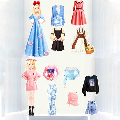 Magnetic Princess Dress Up Paper Doll Pretend Play Toys, Magnet People Clothes Puzzles Game for 3+ Year Old Girls