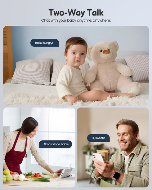TOAIOHO 4.3' 2-Way 2.4G Baby Monitor with Camera and Audio WiFi/No WiFi: Baby Monitor WiFi Smartphone APP Control
