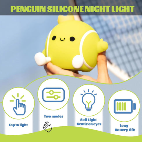 Lamp,2 Dimmable Tennis Nursery Night Light,LED Squishy Silicone Levels Bedroom Nightlight for Kids,Touch Light,Dorm