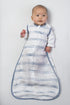 Amazing Baby Cotton Muslin Sleeping Sack, Wearable Blanket with 2-Way Zipper, Watercolor Stripes, Denim, Large (12-18