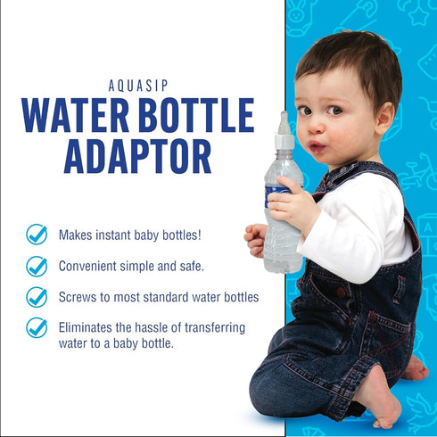 Baby Buddy AquaSip Silicone Water Bottle Spout Adapter, White, 2 Pack, Spill Proof, Reusable, BPA Free