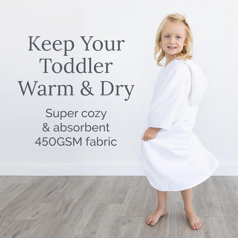 100% Cozy Natemia Hooded Towel Poncho Organic Cotton - Kids & Toddler Beach Towel with Hood - GOTS Certified - Gentle