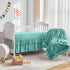Set 3 Tufted Ruffle Crib Bedding Pieces Baby Girls Boys Boho Quilted Comforter with Fitted Sheet and Bed Skirt - Cute