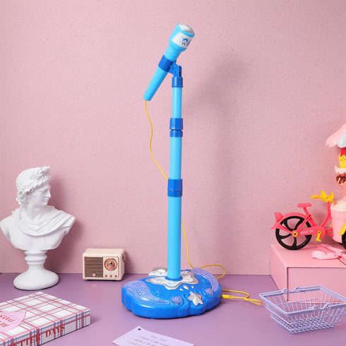 Toyvian Musical Toys Karaoke Machine for Kids with Adjustable Stand and Microphones,Music Sing Microphone Toy