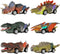 DINOBROS Dinosaur Toy Pull Back Cars, 6 Pack, Dino Toys for 3 Year Old Boys and Girls