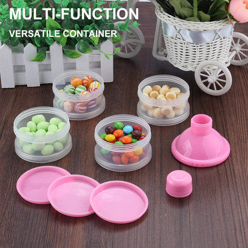 Accmor On The Go Formula Dispenser, 4 Compartments Stackable Container for Baby Milk Powder (BPA Free)