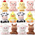 12 Pcs Mini Farm Stuffed Animals Bulk 4 Inch Farm Plush Toys