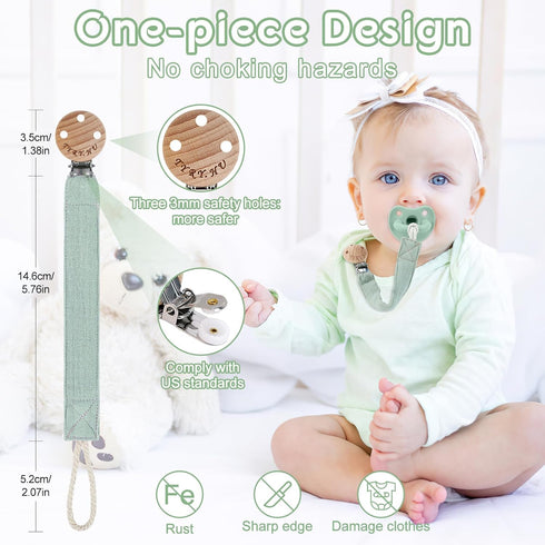 Holder,4 Pack TYRY.HU Ribbon Pacifier Clip Binky Paci Holder Clips, Pacifier Leash for Boys and Girls, Fabric Pacifier