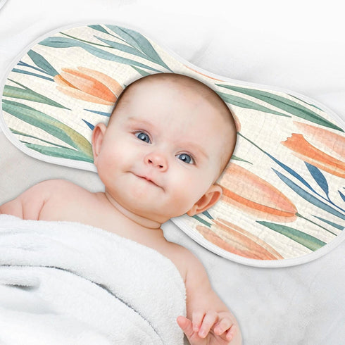 YEGAME Set 1 11 22 Inch Muslin Baby Burp Cloths of - Tulips Super Absorbent Cotton Burping Rags Soft Baby Washcloths