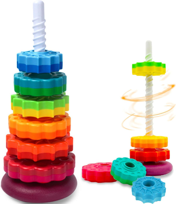 Baby Spinning Toy - Stacking Toy for Babies and Toddlers - Educational Toddler Learning Toys for Brain Development
