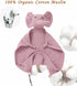 Organic Elephant Loveys for Babies, Muslin Security Blankets, Soft Snuggle Animals for Newborns, Violet