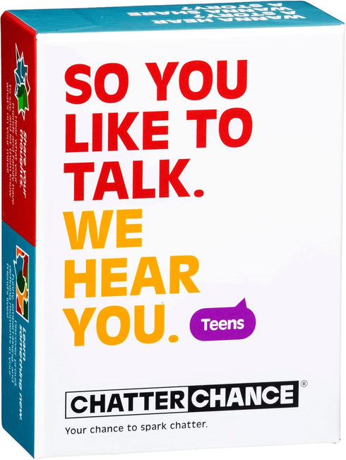 ChatterChance Conversation Starter for Teens, Fun Games with Question Cards for Connection & Understanding