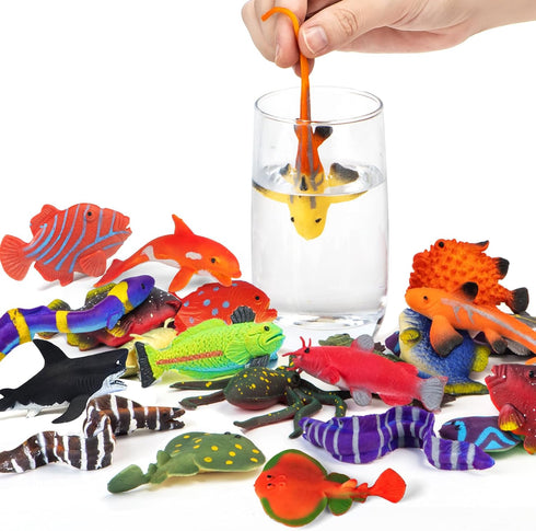 Niskaqsn 12 Pack Color Changing Sea Animal Toys,Change Color Ocean Animals Figures,Mold Free