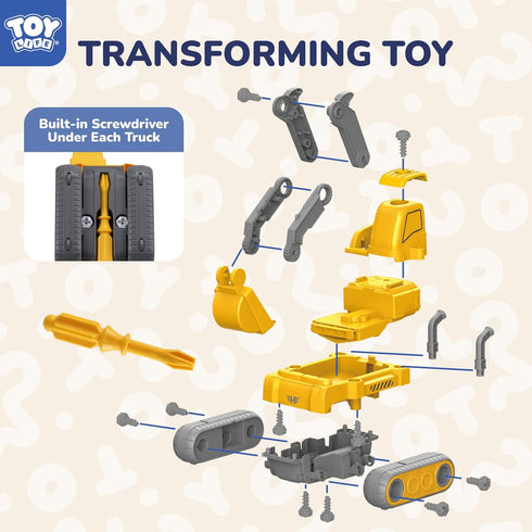 3 4 5 6 7 5 1 5-7 TOY Life Toys for Year Old Boys Construction Vehicles Transform Robots Toys for Kids in Robot Toys