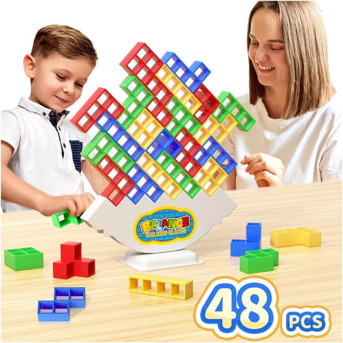 Ziogogco 48 Pcs Game Gifts, Balance Stacking Blocks GamePerfect for Family, Parties, Travel,Boys