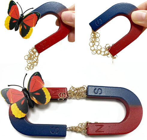 Physics Science Magnets Set for Experiment Education, Horseshoe U-Shaped Magnets Kit for Kids Students