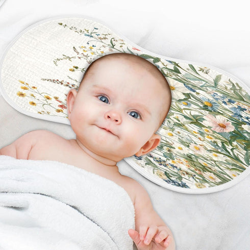 YETTASBIN Herbal Wildflower Muslin Baby Burp Cloth, Super Soft Absorbent Cotton Burp Rag Baby Bibs Feeding Cloth