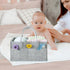PandaEar Portable Baby Diaper Caddy Organizer, Collapsible Nursery Storage Basket for Wipes & Baby Stuff (Grey)