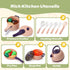 51-Piece Playset CUTE STONE Mini Play Kitchen Accessories for Kids, Pretend Cooking with Pots, Pans, Utensils, Cutting