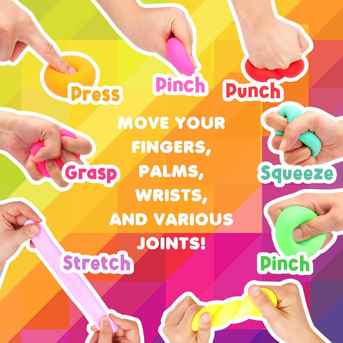 18 Pack Squishy Stress Balls Fidget Toys: Mini Stress Balls for Kids and Adults, Soft Dough Ball Squishy Fidget Toy