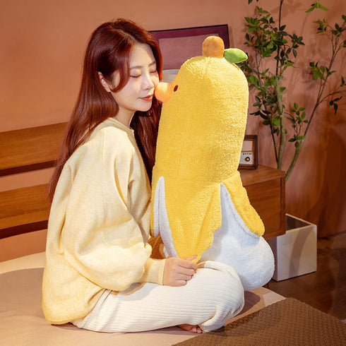 Banana Duck Plush Toy 35.5'', Cute Big Banana Stuffed Animal, Duck Plushie Long Pillow, Funny Hugging Cushion Gifts for