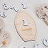 TTMerriwood 112 Set, Wooden Surfboard Baby Monthly Milestone Sign, Month Photo Prop Beach Wave Design Neutral Nursery
