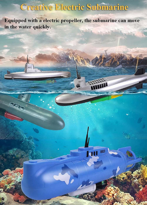 (8822) Electric Submarine Bath Toy - Funny Military Submarine Model, Floating Pigboat Water Toy for Kids
