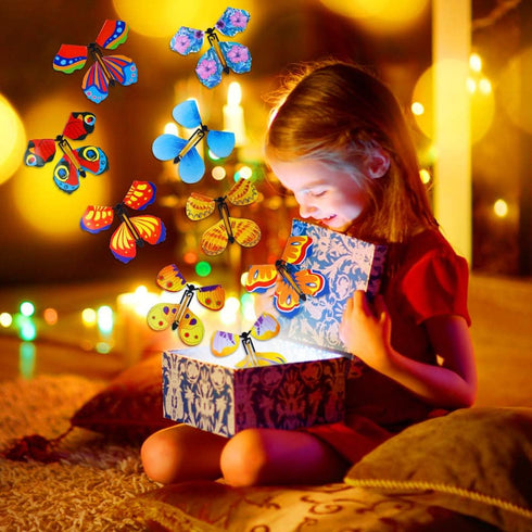 Outee 10 Packs Flying Butterfly Card Surprise, Wind Up Butterfly Gift Toy for Teacher Appreciation and Xmas Gifts