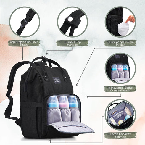 Backpack Backpack Kiddycare Diaper Bag | Baby Diaper Bags with Changing Station for Mom | Multipurpose Waterproof