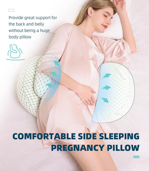 Oternal Pregnancy Pillow for Pregnant Women Comfortable Maternity Pillow for Side Sleepers, Supports Back, Belly, HIPS
