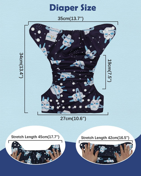 Pack 13, 6pcs Diapers+6pcs babygoal Boy Cloth Diapers of Baby Reusable Washable Pocket Nappy, Rayon from Bamboo