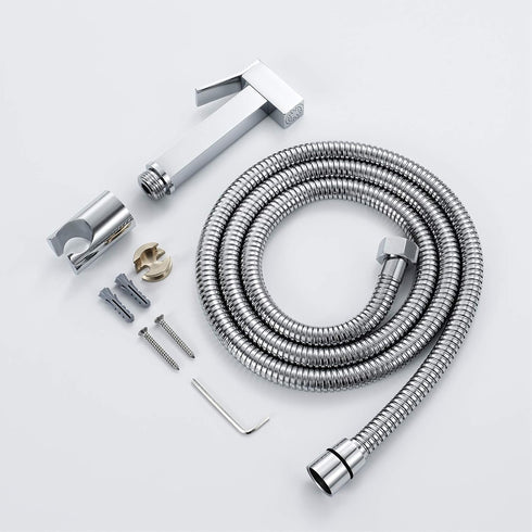 XKHLQLPEF Set Handheld Bidet Sprayer for Toilet, Chrome Portable Cloth Diaper Sprayer Brass Bathroom Bidet Sprayer Kit