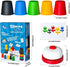 Quick Stacking Cups Games for Kids - Classic Matching Cup Game with 24 Cards & 30 Cups, Family Games for Party
