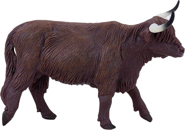 MOJO Highland Cow, Realistic Farm Animal Toy Replica, Hand Painted Figurine