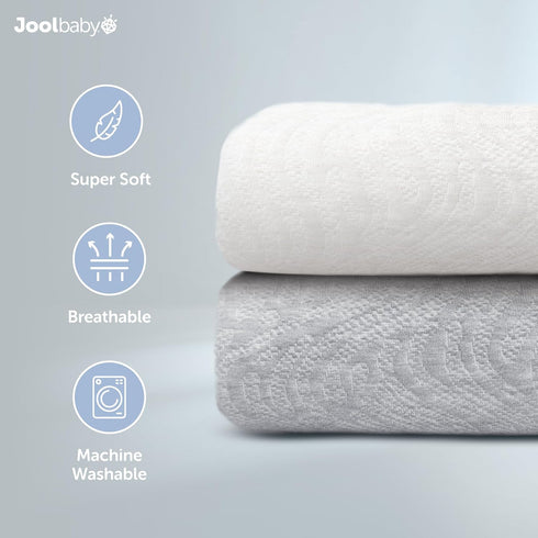 (2 Pack) Jool Baby Changing Pad Covers Soft & Comfortable, Fits Most Standard Diaper Changing Pads (Off-White