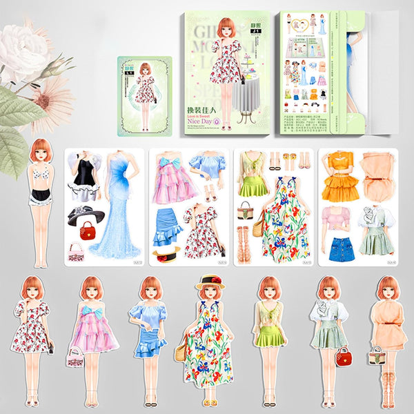 Daniel Axel Magnetic Princess Dress Up Paper Doll Pretend Play Toys Magnet People Clothes