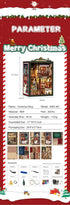 NEXTIPS 3D Book Nook LED Music Christmas Book Nook Kit - Wooden DIY Miniature Store for Shelf Decor