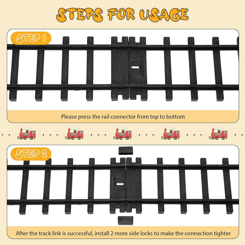 Liliful 12 Pcs Train Track Accessories with 24 Snap Buttons for Boys and Girls, Railroad Building Toy