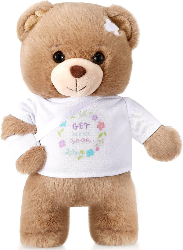 Deekin Get Well Soon Bear, 10 Inches, Soft Bandage Plush Animal Gifts for Kids Adult with Broken Arm