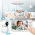 Baby Ganibs 6" 1000ft 2-Way 8 150 Big Screen Baby Monitor with Camera and Audio, Long Range No WiFi, Talk, Lullabies
