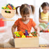 Set 3 4 5 6 7 Wooden Play Food for Toddlers, Fruit and Veggies Cutting for Kids, Pretend Food Play Kitchen Accessories