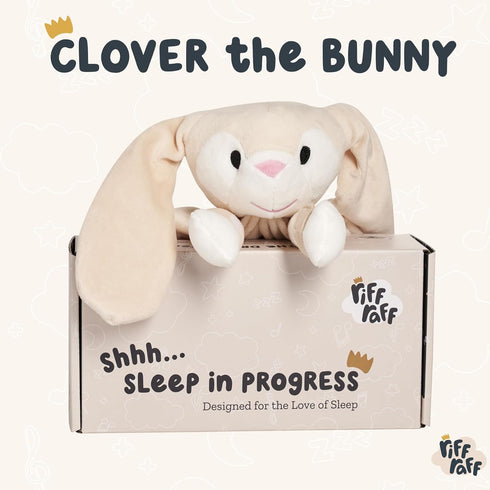 Riff Raff Baby Sleep Toy Soother - Musical Plush Bunny with White Noise & Lullaby - Lovey Security Blanket for Newborns