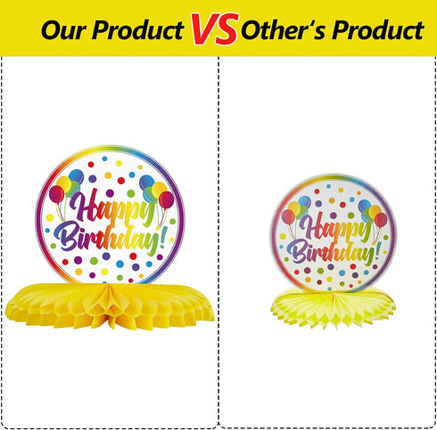 Blulu 6 Pieces Happy Birthday Table Decorations, Colorful Paper Honeycomb Birthday Centerpieces