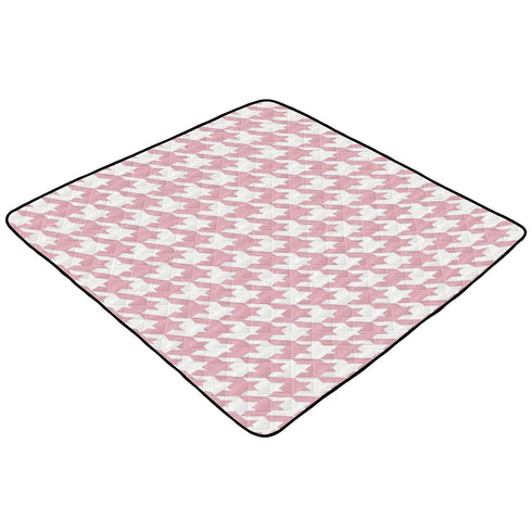 EtherSpher Cozy foldablummy 50'' 50''alfombras Classical Peach White Houndstooth Large Non-Slip Baby Floor Play mat