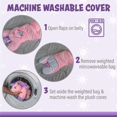 1i4 Group Jumbo Weighted Hugs by Warm Pals – Unicorn – 4lbs – Cozy Microwavable Lavender Scented Plush Toy