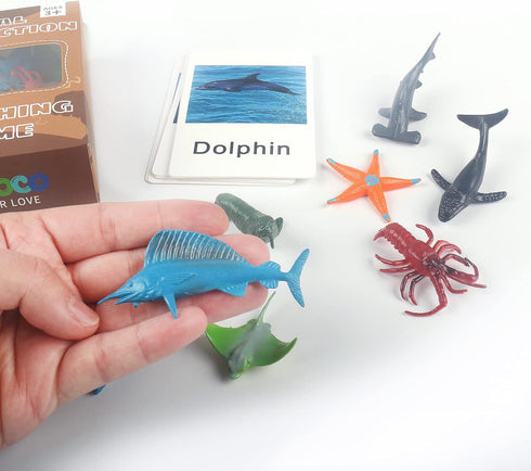 MEROCO Montessori Animal Match Game Cards - Marine Animal Matching Montessori Language Materials for Toddlers Preschool