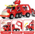 MindPal 3 4 5 6 7 8-in-1 Set 3-5, Set Fire Truck Toy for Years Old Toddler Boys, Fire Car Carrier Vehicle for Boys Age