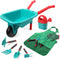 CUTE STONE Kids Gardening Tool Set, Garden Toys with Wheelbarrow, Watering Can, Gloves, Rake, Shovel, Trowel, Apron